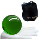 Balle de contact Acrylique Vert Transparent 70mm 175g et étui de protection