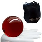 Balle de contact Acrylique Rouge Transparent 70mm 175g et étui de protection