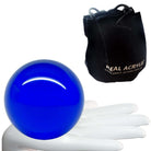 Balle de contact Acrylique Bleu Transparent 80mm 350g et étui de protection
