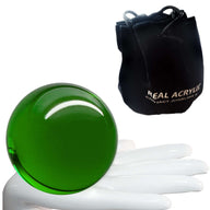 Balle de contact Acrylique Vert Transparent 80mm 350g et étui de protection
