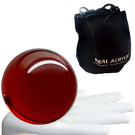 Balle de contact Acrylique Rouge Transparent 90mm 520g et étui de protection
