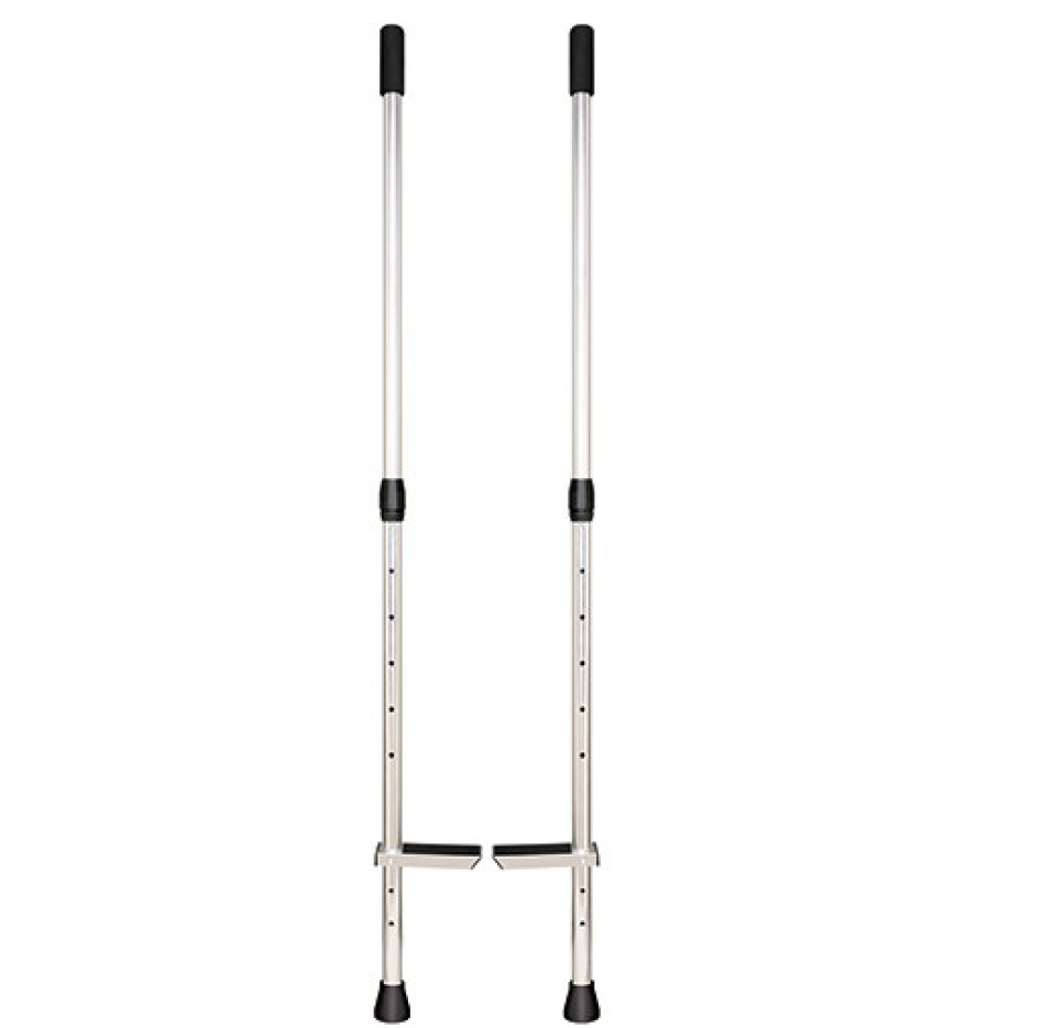Aluminum stilts - Adjustable total height 6 positions from 120 cm to 157 cm.