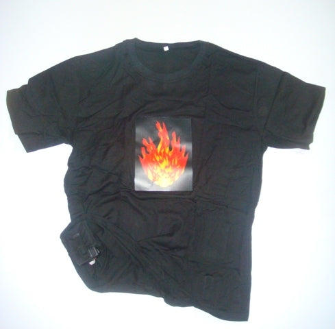 T-shirt - Led - Son activé - Flammes - vue 1